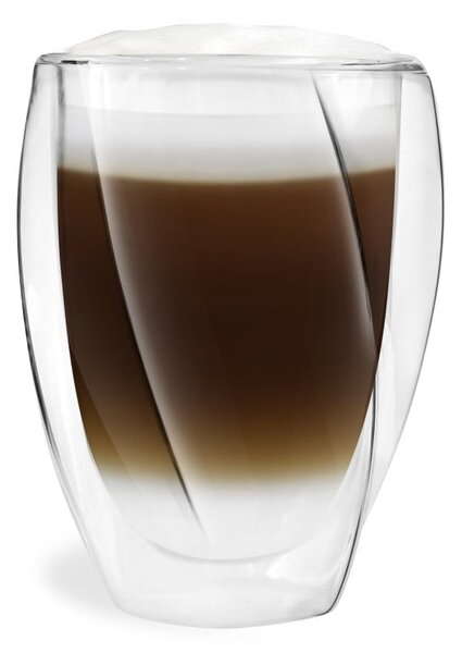 Set 2 pahare cu perete dublu Vialli Design Latte, 300 ml