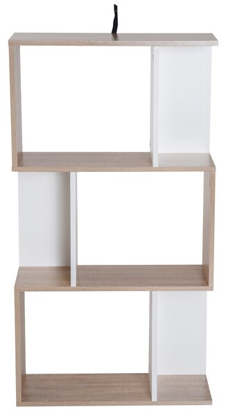 Biblioteca de perete, 3 rafturi, 60x24x111.4cm, alba HOMCOM | Aosom Romania