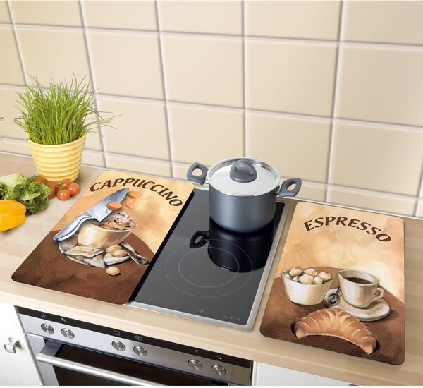 Protecție din sticlă pentru aragaz Wenko Coffee, 2 buc