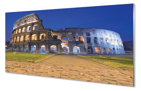 Tablouri pe sticlă Sunset Roma Colosseum