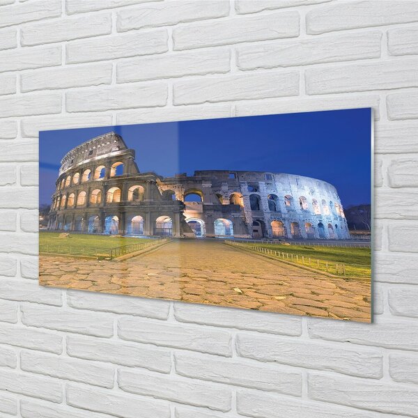 Tablouri pe sticlă Sunset Roma Colosseum