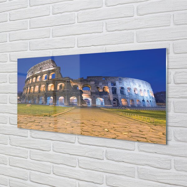 Tablouri pe sticlă Sunset Roma Colosseum
