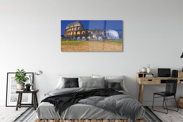 Tablouri pe sticlă Sunset Roma Colosseum