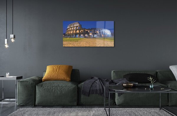Tablouri pe sticlă Sunset Roma Colosseum