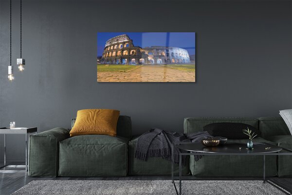 Tablouri pe sticlă Sunset Roma Colosseum