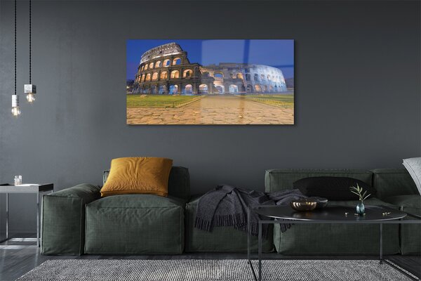 Tablouri pe sticlă Sunset Roma Colosseum