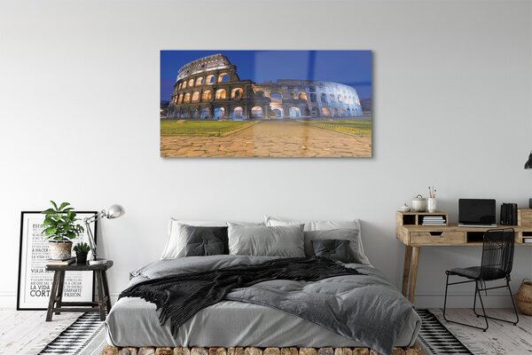 Tablouri pe sticlă Sunset Roma Colosseum