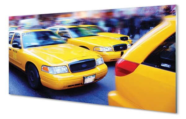 Tablouri pe sticlă taxi galben Oraș