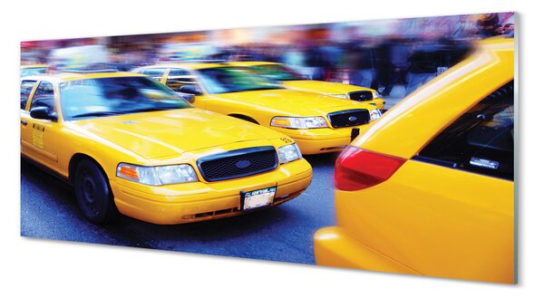 Tablouri pe sticlă taxi galben Oraș