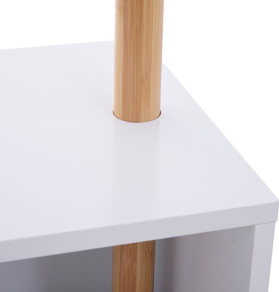 Cuier Dulap pantofi cu 6 Agatatoare in Bambù, Alb, 40x30x180cm HOMCOM | Aosom Romania