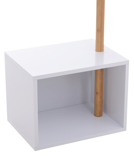 Cuier Dulap pantofi cu 6 Agatatoare in Bambù, Alb, 40x30x180cm HOMCOM | Aosom Romania