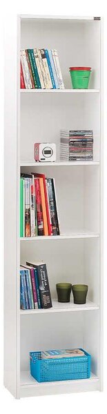 Biblioteca Adore Vargas, 5 Rafturi, Alb, 43x182x26 cm