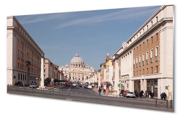 Tablouri pe sticlă Catedrala Roma clădiri străzi