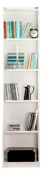 Biblioteca Adore Vargas, 5 Rafturi, Alb, 43x182x26 cm