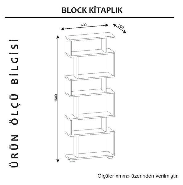 Bibliotecă Blok, alb-maro