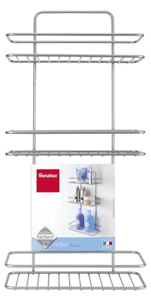 Etajeră de perete cu 3 rafturi pentru baie Metaltex Ref