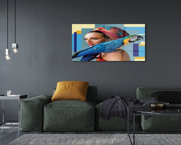 Tablouri acrilice Macaw pe umăr