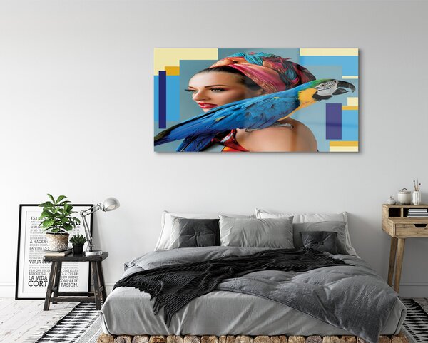 Tablouri acrilice Macaw pe umăr