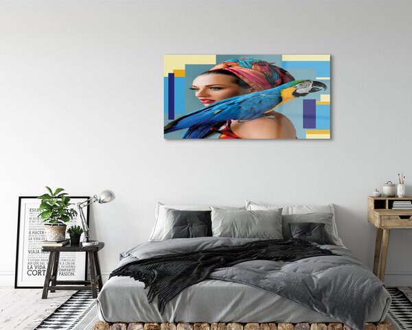 Tablouri acrilice Macaw pe umăr