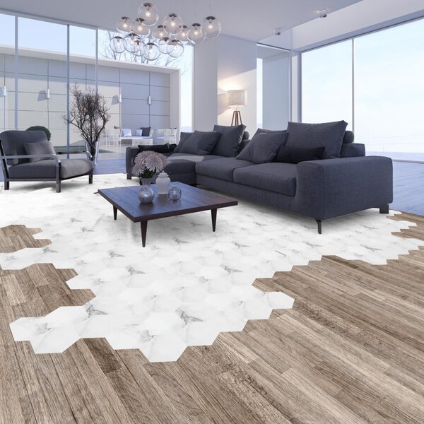 Set 10 autocolante impermeabile și anti-alunecare pentru podea Ambiance Hexagon
