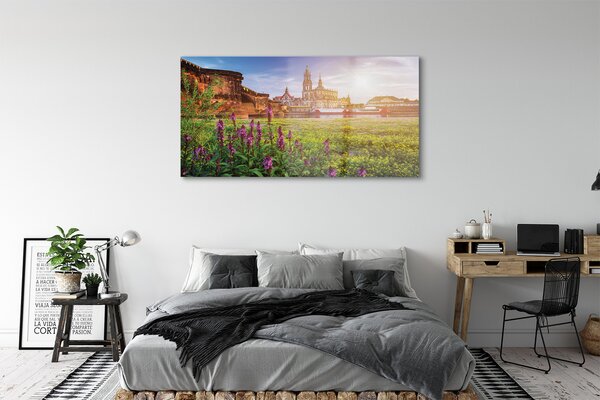 Tablouri pe sticlă Germania Sunrise River