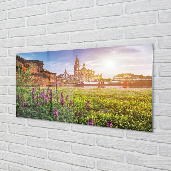 Tablouri pe sticlă Germania Sunrise River