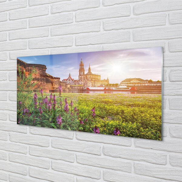 Tablouri pe sticlă Germania Sunrise River