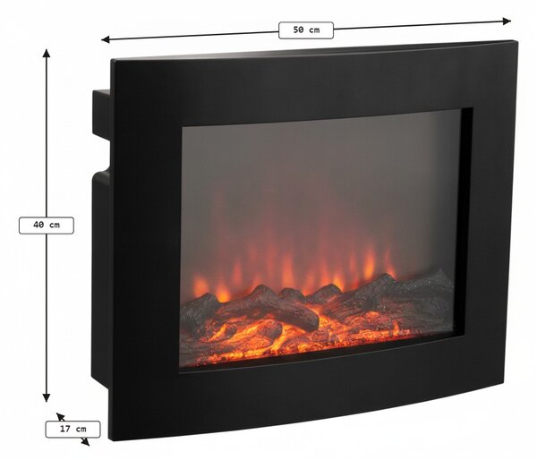 Decoratiune LED semineu modern COZY WARM 40x50 cm, negru