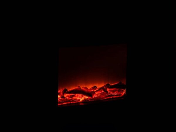 Decoratiune LED semineu modern COZY WARM 40x50 cm, negru