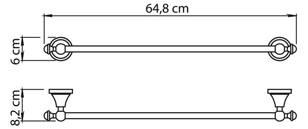 Gedy Gedy, suport pentru prosoape NEVIS 600x82mm, crom, NV216013