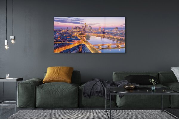 Tablouri pe sticlă panorama de noapte din Berlin