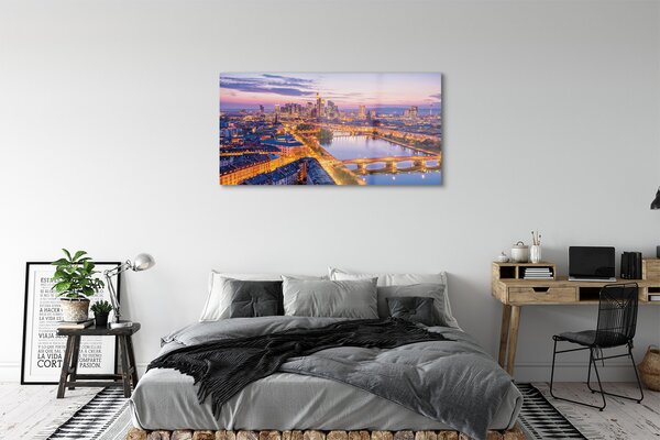 Tablouri pe sticlă panorama de noapte din Berlin