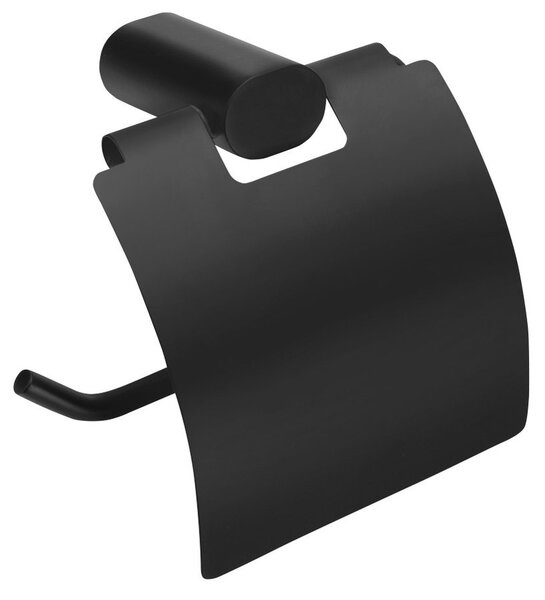 Sapho Sapho, suport hârtie igienică FLORI cu capac, negru, RF007/15