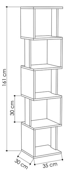 Bibliotecă Piri Sonomo Anthracite, maro - gri antracit