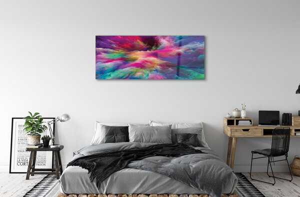 Tablouri pe sticlă fractali colorate