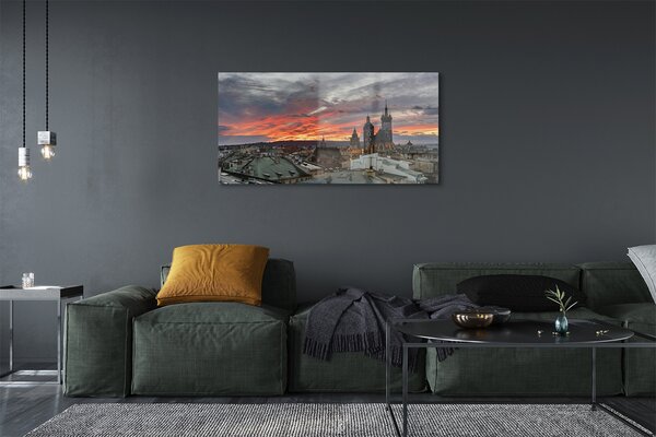 Tablouri pe sticlă Cracovia Sunset Panorama