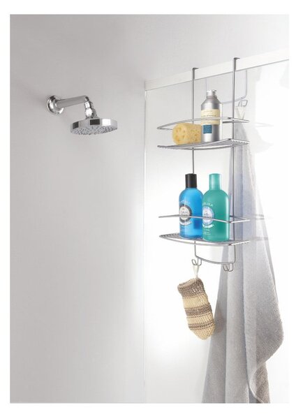Etajeră atașabilă cu 2 nivele pentru baie Metaltex Onda