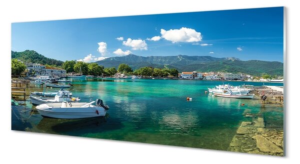Tablouri pe sticlă munți de mare Grecia Marina