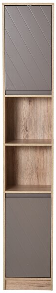 HOMCOM Dulap Baie Rafturi Reglabile Sertare PAL Stejar 30x24x170cm | Aosom Romania