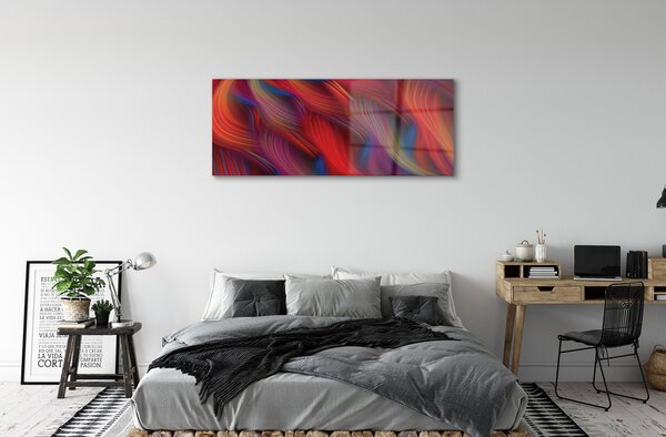 Tablouri pe sticlă dungi colorate fractali