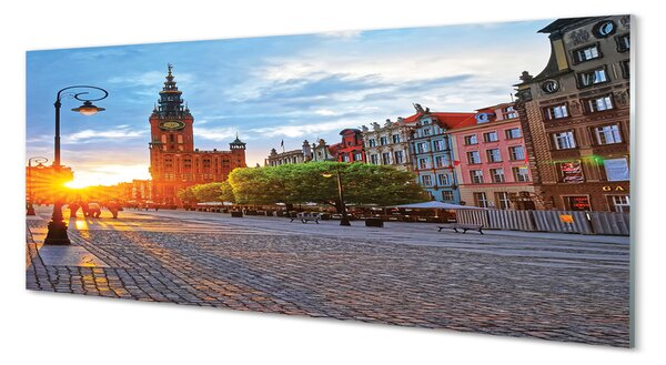 Panouri de sticlă Gdańsk vechi oraș răsărit de soare