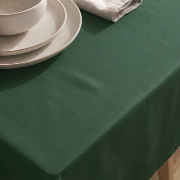 Goldea față de masă de crăciun 100% bumbac - verde închis 140 x 220 cm