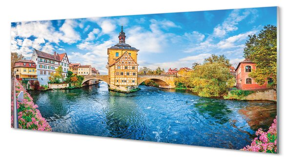 Tablouri pe sticlă Germania poduri râu vechi oraș