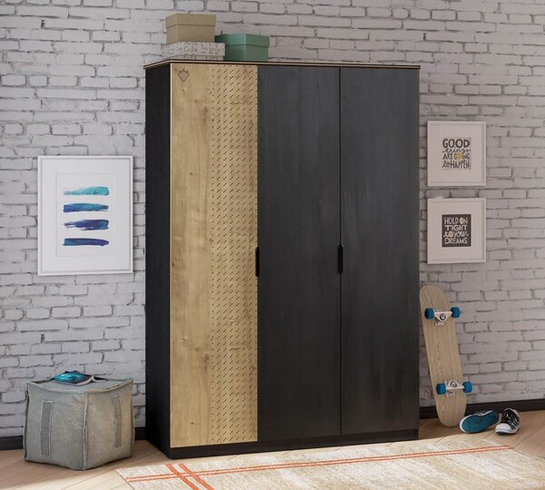 Dulap cu 3 usi Colectia Black, 137x53x197cm