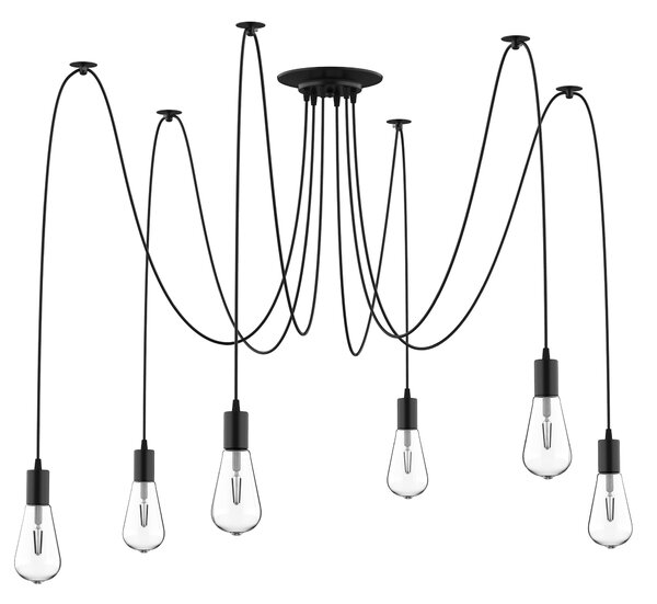 HOMCOM candelabru suspendat, 6 lumini, Ф340x160cm, negru | Aosom Ro