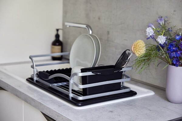 Suport pentru scurs vase Wenko Drip Aluminium, negru