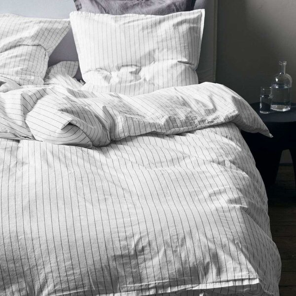 House Doctor - Dagny Bed Linen 140x220 Snow/Coal ByNord