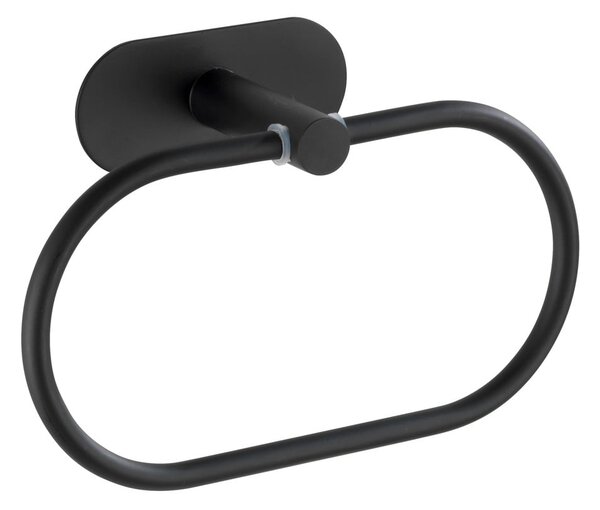 Suport de perete pentru prosoape din oțel inoxidabil Wenko Orea Ring Turbo-Loc®, negru mat