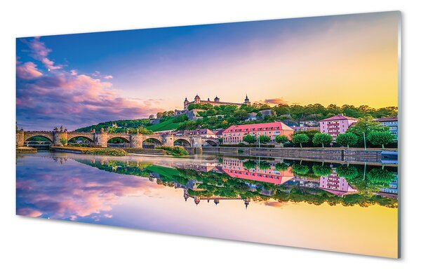 Panouri de sticlă râu Germania Sunset