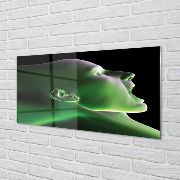 Tablouri pe sticlă Omul lumina verde cap